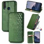 For vivo Y20 Cubic Grid Pressed Horizontal Flip Magnetic PU Leather Case with Holder & Card Slots & Wallet(Green)