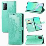 For OnePlus 8T Mandala Flower Embossed Horizontal Flip Leather Case with Bracket / Card Slot / Wallet / Lanyard(Green)