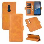 For Nokia C3 Dual-side Magnetic Buckle Horizontal Flip Leather Case with Holder & Card Slots & Wallet(Yellow)