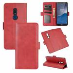 For Nokia C3 Dual-side Magnetic Buckle Horizontal Flip Leather Case with Holder & Card Slots & Wallet(Red)