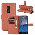 For Nokia C3 Litchi Texture Horizontal Flip Leather Case with Holder & Card Slots & Wallet(Brown)