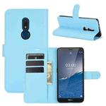 For Nokia C3 Litchi Texture Horizontal Flip Leather Case with Holder & Card Slots & Wallet(Blue)