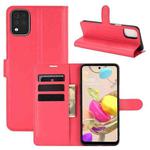 For LG K42 Litchi Texture Horizontal Flip Protective Case with Holder & Card Slots & Wallet(Red)