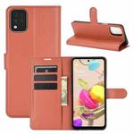 For LG K42 Litchi Texture Horizontal Flip Protective Case with Holder & Card Slots & Wallet(Brown)