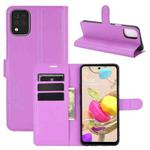 For LG K42 Litchi Texture Horizontal Flip Protective Case with Holder & Card Slots & Wallet(Purple)