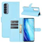 For OPPO Reno4 Pro 4G Litchi Texture Horizontal Flip Protective Case with Holder & Card Slots & Wallet(Blue)