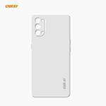 For OPPO Reno4 ENKAY ENK-PC073 Hat-Prince Liquid Silicone Straight Edge Shockproof Protective Case(White)