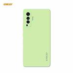 For vivo X50 Hat-Prince ENKAY ENK-PC074 Liquid Silicone Straight Edge Shockproof Protective Case(Light Green)