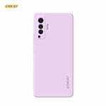 For vivo X50 Hat-Prince ENKAY ENK-PC074 Liquid Silicone Straight Edge Shockproof Protective Case(Purple)