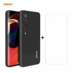 For Xiaomi Mi 10 5G Hat-Prince ENKAY ENK-PC0752 Liquid Silicone Straight Edge Shockproof Protective Case  + 3D Full Screen PET Curved Hot Bending HD Screen Protector Soft Film(Black)
