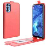 For OPPO Reno4 4G R64 Texture Single Vertical Flip Leather Protective Case with Card Slots & Photo Frame(Red)