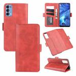 For OPPO Reno4 4G Dual-side Magnetic Buckle Horizontal Flip Leather Case with Holder & Card Slots & Wallet(Red)
