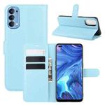For OPPO Reno4 4G Litchi Texture Horizontal Flip Protective Case with Holder & Card Slots & Wallet(Blue)