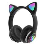 T&G TN-28 3.5mm Bluetooth 5.0 Dual Connection RGB Cat Ear Bass Stereo Noise-cancelling Headphones Support TF Card With Mic(Black)