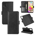 For LG K42 Dual-side Magnetic Buckle Horizontal Flip Leather Case with Holder & Card Slots & Wallet(Black)