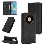 For Huawei Mate 40 Pro Retro-skin Business Magnetic Suction Leather Case with Holder & Card Slots & Wallet(Black)