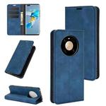 For Huawei Mate 40 Pro Retro-skin Business Magnetic Suction Leather Case with Holder & Card Slots & Wallet(Dark Blue)