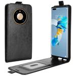 For Huawei Mate 40 Pro R64 Texture Single Vertical Flip Leather Protective Case with Card Slots & Photo Frame(Black)
