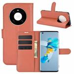 For Huawei Mate 40 Litchi Texture Horizontal Flip Protective Case with Holder & Card Slots & Wallet(Brown)