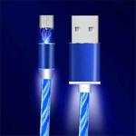 USB to Micro USB 360-degree Magnetic Attraction Colorful Streamer Data Cable, Cable Length: 1m(Blue)