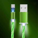 USB to Micro USB 360-degree Magnetic Attraction Colorful Streamer Data Cable, Cable Length: 1m(Green)