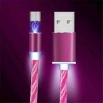 USB to Micro USB 360-degree Magnetic Attraction Colorful Streamer Data Cable, Cable Length: 1m(Red)