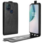 For OnePlus Nord N10 5G R64 Texture Single Vertical Flip Leather Protective Case with Card Slots & Photo Frame(Black)