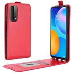 For Huawei P smart 2021 R64 Texture Single Vertical Flip Leather Protective Case with Card Slots & Photo Frame(Red)