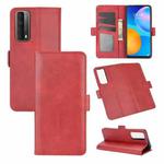 For Huawei P smart 2021  Dual-side Magnetic Buckle Horizontal Flip Leather Case with Holder & Card Slots & Wallet(Red)
