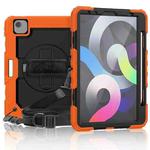 For iPad Air 2022 / 2020 10.9 Shockproof Black Silica Gel + Colorful PC Protective Case(Orange)