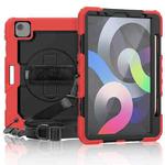 For iPad Air 2022 / 2020 10.9 Shockproof Black Silica Gel + Colorful PC Protective Case(Red)