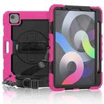 For iPad Air 2022 / 2020 10.9 Shockproof Black Silica Gel + Colorful PC Protective Case(Hot Pink)