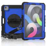 For iPad Air 2022 / 2020 10.9 Shockproof Black Silica Gel + Colorful PC Protective Case(Dark Blue)