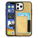 For iPhone 12 / 12 Pro Wood Grain PU+TPU Protective Case with Card Slot(Bamboo)