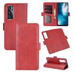 For VIVO V20SE Dual-side Magnetic Buckle Horizontal Flip Leather Case with Holder & Card Slots & Wallet(Red)
