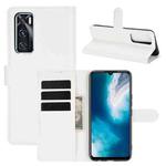 For vivo V20 SE Litchi Texture Horizontal Flip Protective Case with Holder & Card Slots & Wallet(White)