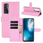 For vivo V20 SE Litchi Texture Horizontal Flip Protective Case with Holder & Card Slots & Wallet(Pink)