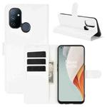 For OnePlus Nord N100 Litchi Texture Horizontal Flip Protective Case with Holder & Card Slots & Wallet(White)