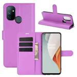 For OnePlus Nord N100 Litchi Texture Horizontal Flip Protective Case with Holder & Card Slots & Wallet(Purple)