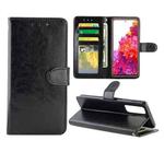 For Samsung Galaxy S20 FE 5G Crazy Horse Texture Leather Horizontal Flip Protective Case with Holder & Card Slots & Wallet & Photo Frame(Black)