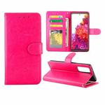For Samsung Galaxy S20 FE 5G Crazy Horse Texture Leather Horizontal Flip Protective Case with Holder & Card Slots & Wallet & Photo Frame(Rose Red)