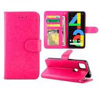 For Goolgle Pixel 4a (4G) Crazy Horse Texture Leather Horizontal Flip Protective Case with Holder & Card Slots & Wallet & Photo Frame(Rose Red)