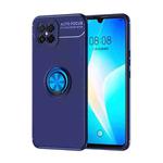 For Huawei Nova 8se Metal Ring Holder 360 Degree Rotating TPU Case(Blue+Blue)