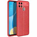 For OPPO A15 Litchi Texture TPU Shockproof Case(Red)