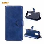 For Motorola Moto G9 / G9 Play ENKAY Hat-Prince ENK-PUC034 Horizontal Flip PU Leather Case with Holder & Card Slots & Wallet(Dark Blue)