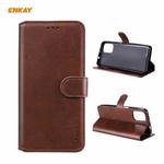 For Motorola Moto G9 Plus ENKAY Hat-Prince ENK-PUC035 Horizontal Flip PU Leather Case with Holder & Card Slots & Wallet(Brown)