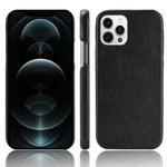 For iPhone 12 / 12 Pro Shockproof Litchi Texture PC + PU Case(Black)