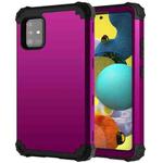 For Samsung Galaxy A51 5G PC + Silicone Three-piece Shockproof Protection Case(Purple)