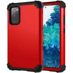 For Samsung Galaxy S20 FE PC + Silicone Three-piece Shockproof Protection Case(Red)