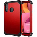 For Samsung Galaxy A21 (US) PC + Silicone Three-piece Shockproof Protection Case(Red)